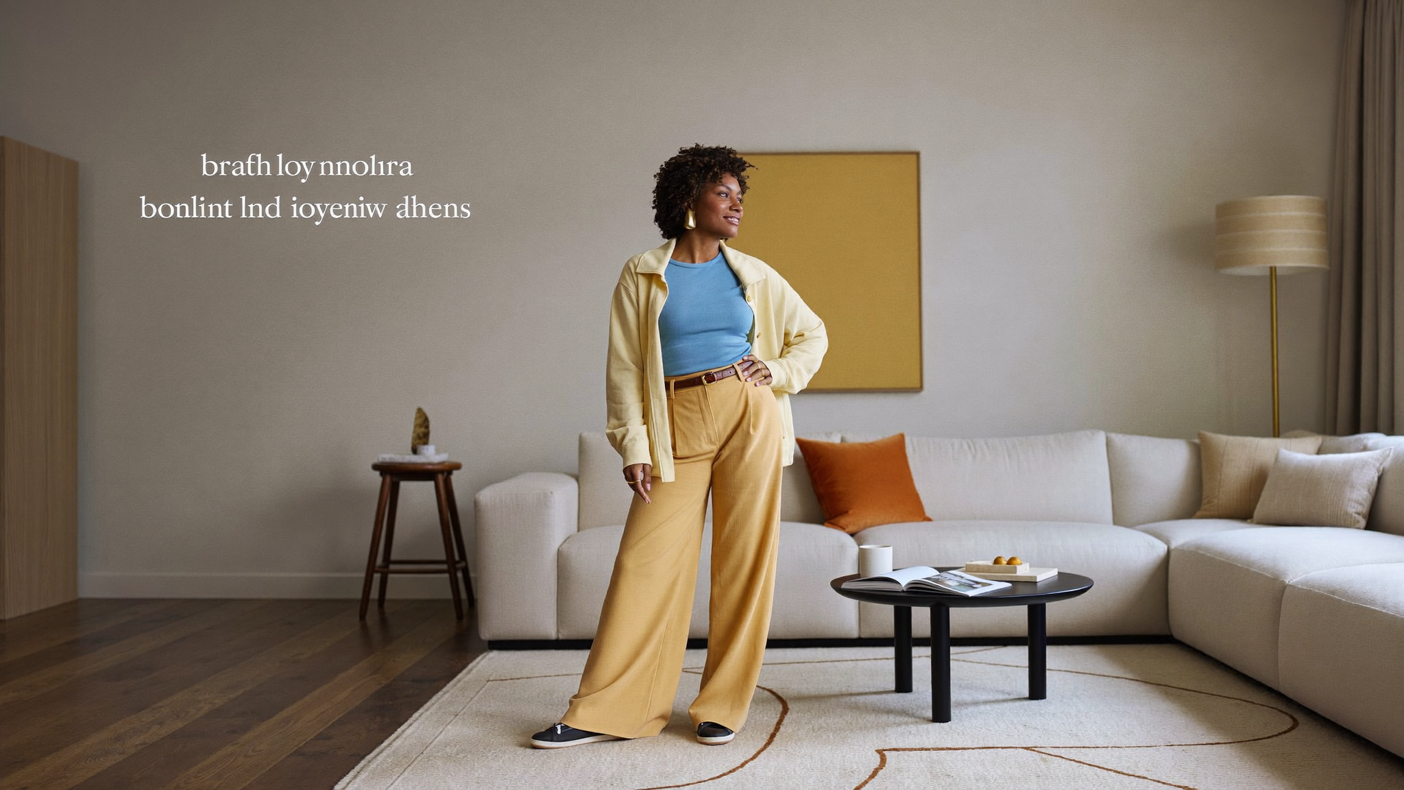 A confident mother at ease in a bright modern home